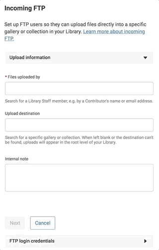 Demonstration of improved infoming FTP account management user experience